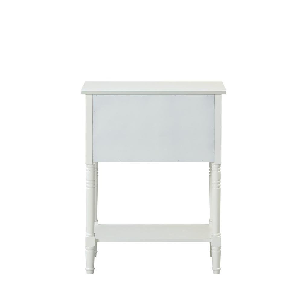 Kendra Hall Table with 3 Drawers and 2 Shelves, White Finish,2-Step Assembly