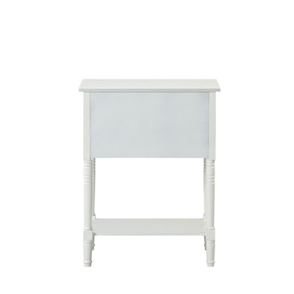 Kendra Hall Table with 3 Drawers and 2 Shelves, White Finish,2-Step Assembly