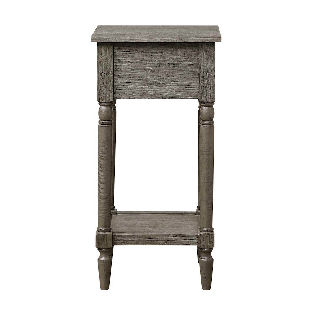 Accent Table, Gray, Drawer, Shelf, Versatile Wood, 14 Inch