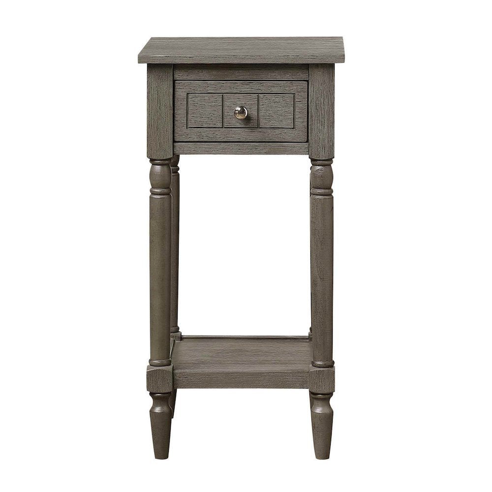 Accent Table, Gray, Drawer, Shelf, Versatile Wood, 14 Inch