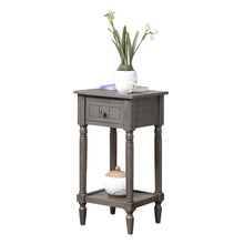 Accent Table, Gray, Drawer, Shelf, Versatile Wood, 14 Inch