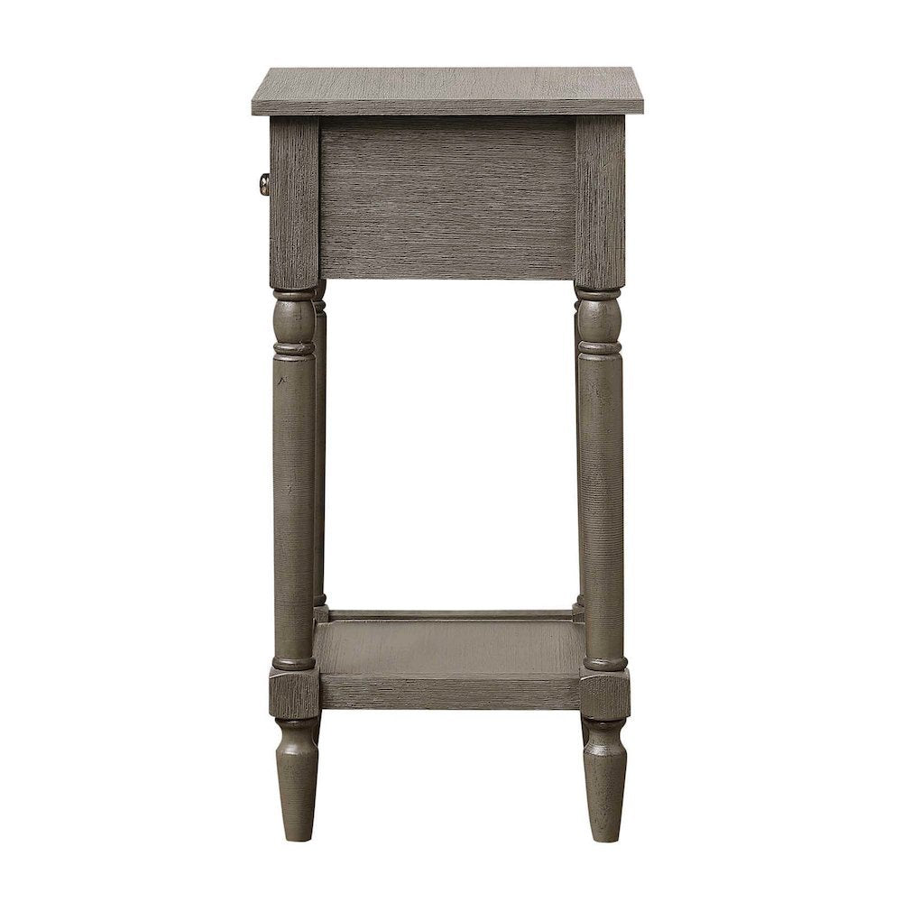 Accent Table, Gray, Drawer, Shelf, Versatile Wood, 14 Inch