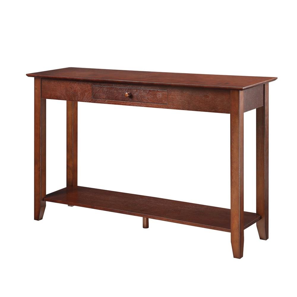 Elegant Console Table, Espresso, Drawer, Shelf, Versatile