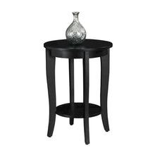 Round End Table, Black, Modern, Bottom Shelf, Easy Setup