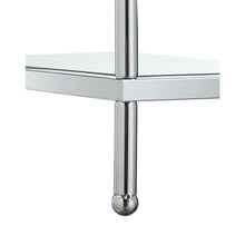 3 Tier Bookcase, Chrome, Glass Shelves, Modern, Easy Setup