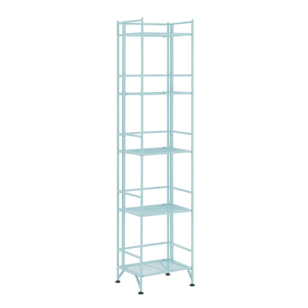 Folding Metal Shelf, Sea Foam, 5 Tier, Storage, Easy Assembly