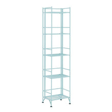 Folding Metal Shelf, Sea Foam, 5 Tier, Storage, Easy Assembly