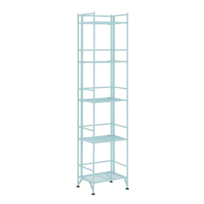 Folding Metal Shelf, Sea Foam, 5 Tier, Storage, Easy Assembly