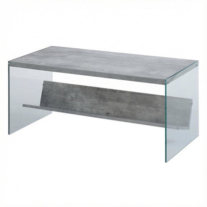Glass Coffee Table with Shelf Contemporary Style and Sturdy Design