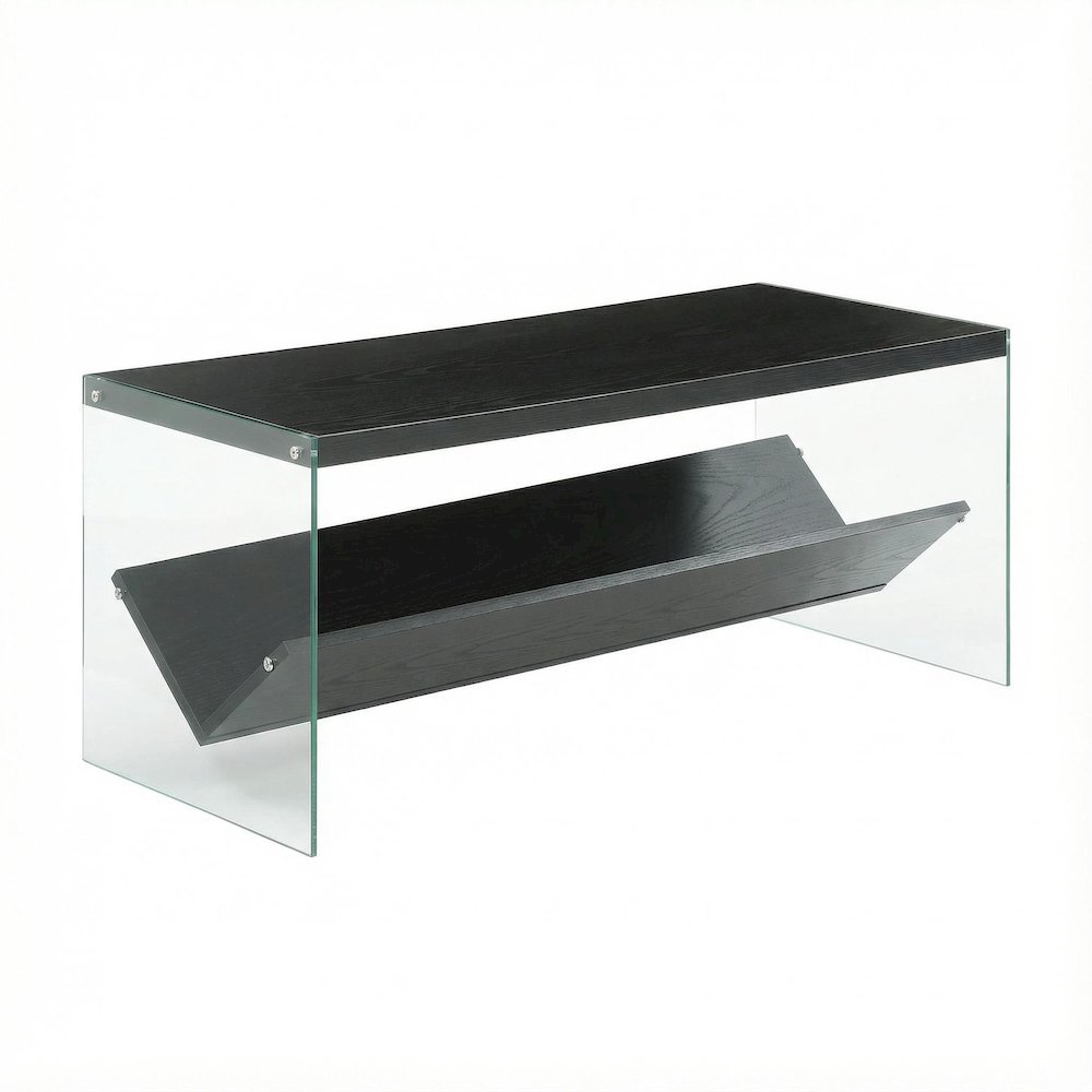 Glass Coffee Table with Shelf Contemporary Style and Sturdy Design