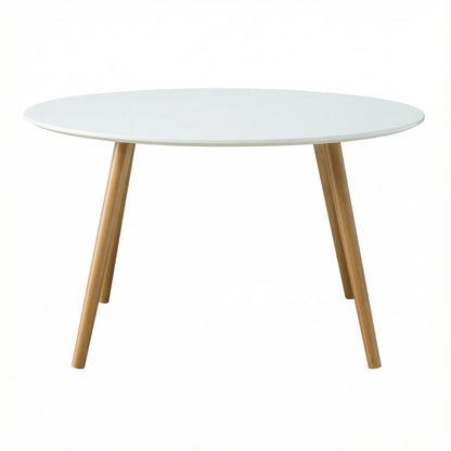 White Round Coffee Table with Sturdy Construction and Compact Design SKU