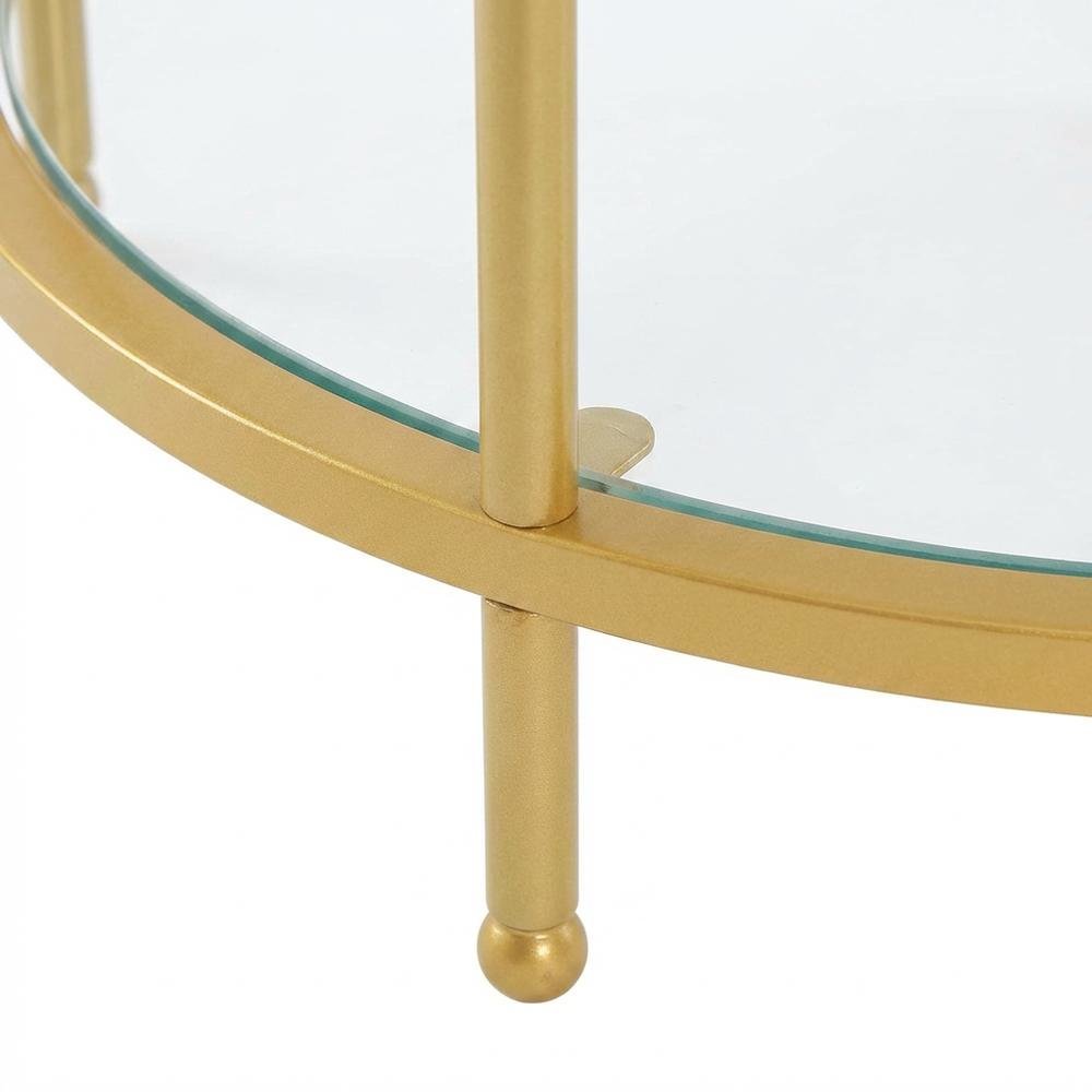 Round Two-Tier End Table with Modern Design and Sturdy Frame