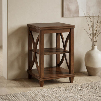 Modern End Table with Wooden Finish and Minimalist Design