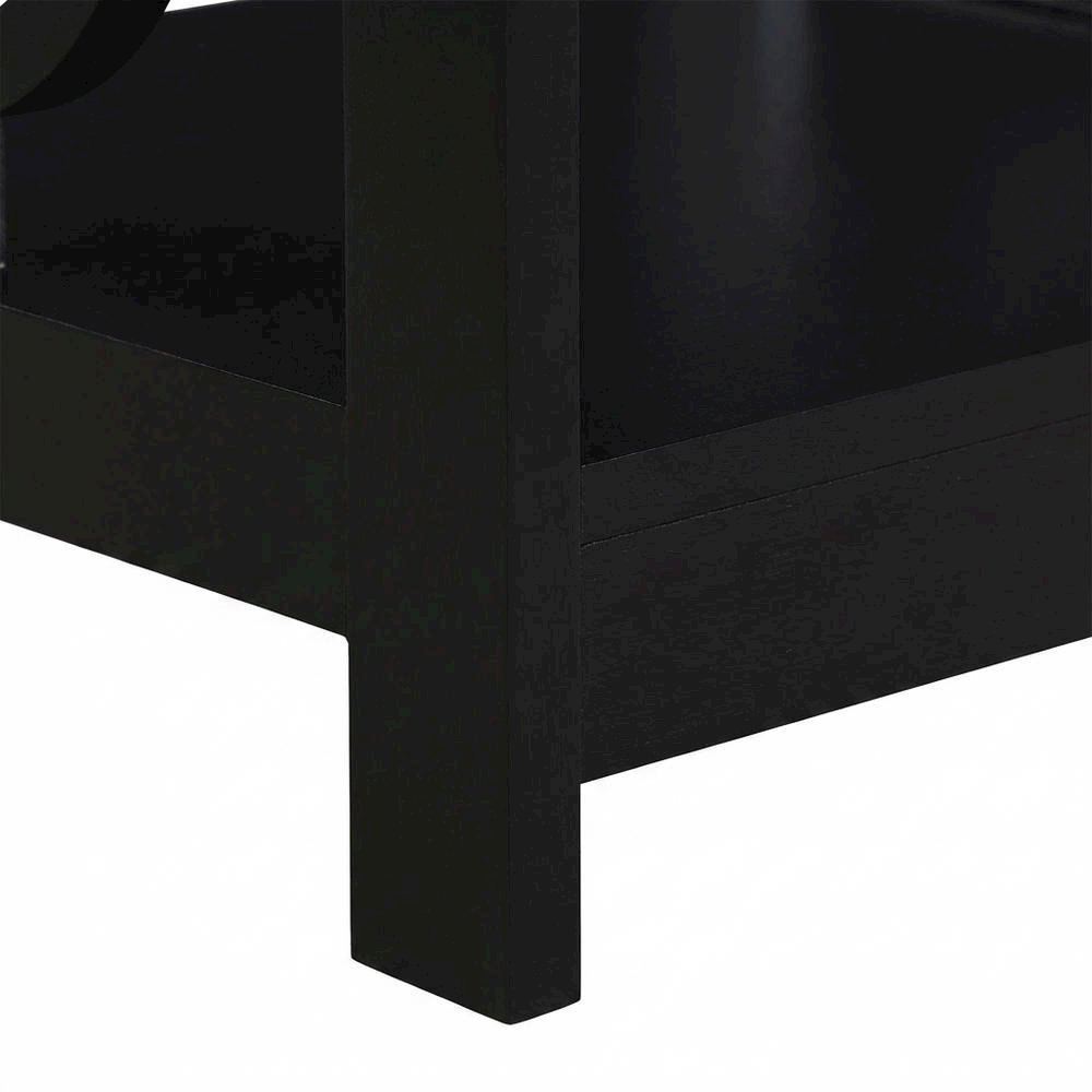 Black wooden end table with modern design and sleek finish