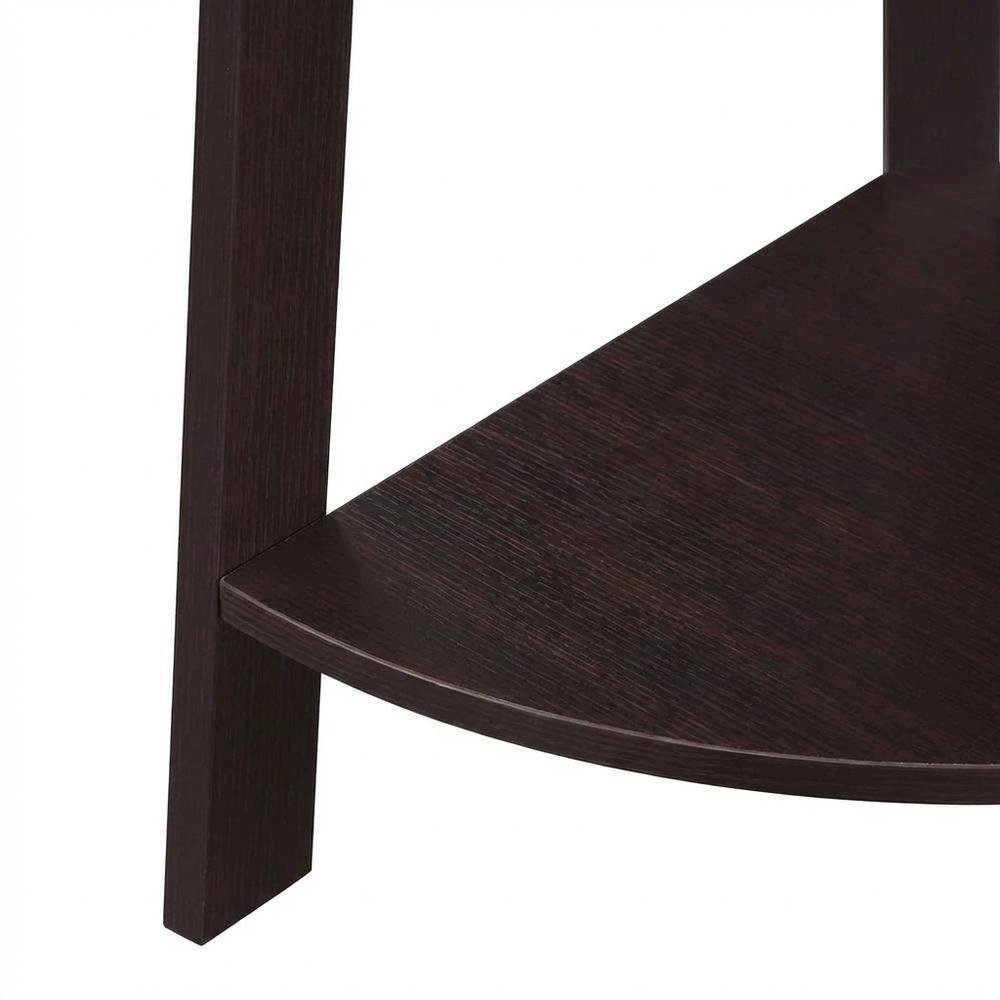 Wide Corner Bookcase with Espresso Finish and Multiple Shelves