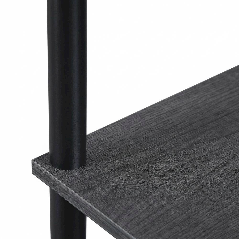 Charcoal Gray Office Desk With Modern Melamine Finish And Steel Accents
