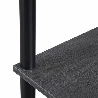 Charcoal Gray Office Desk With Modern Melamine Finish And Steel Accents