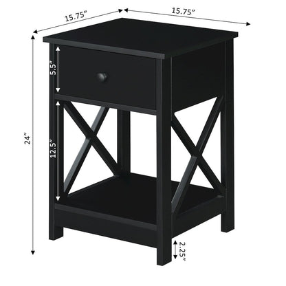Oxford 1 Drawer End Table Black