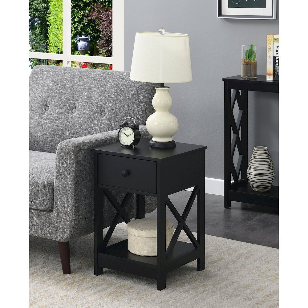 Oxford 1 Drawer End Table Black