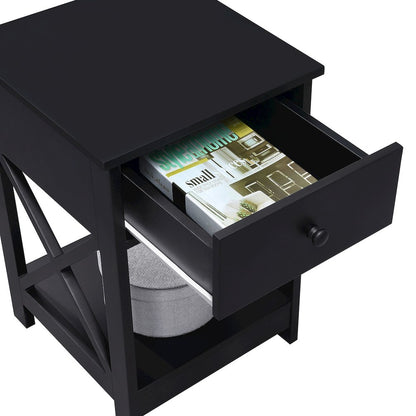 Oxford 1 Drawer End Table Black