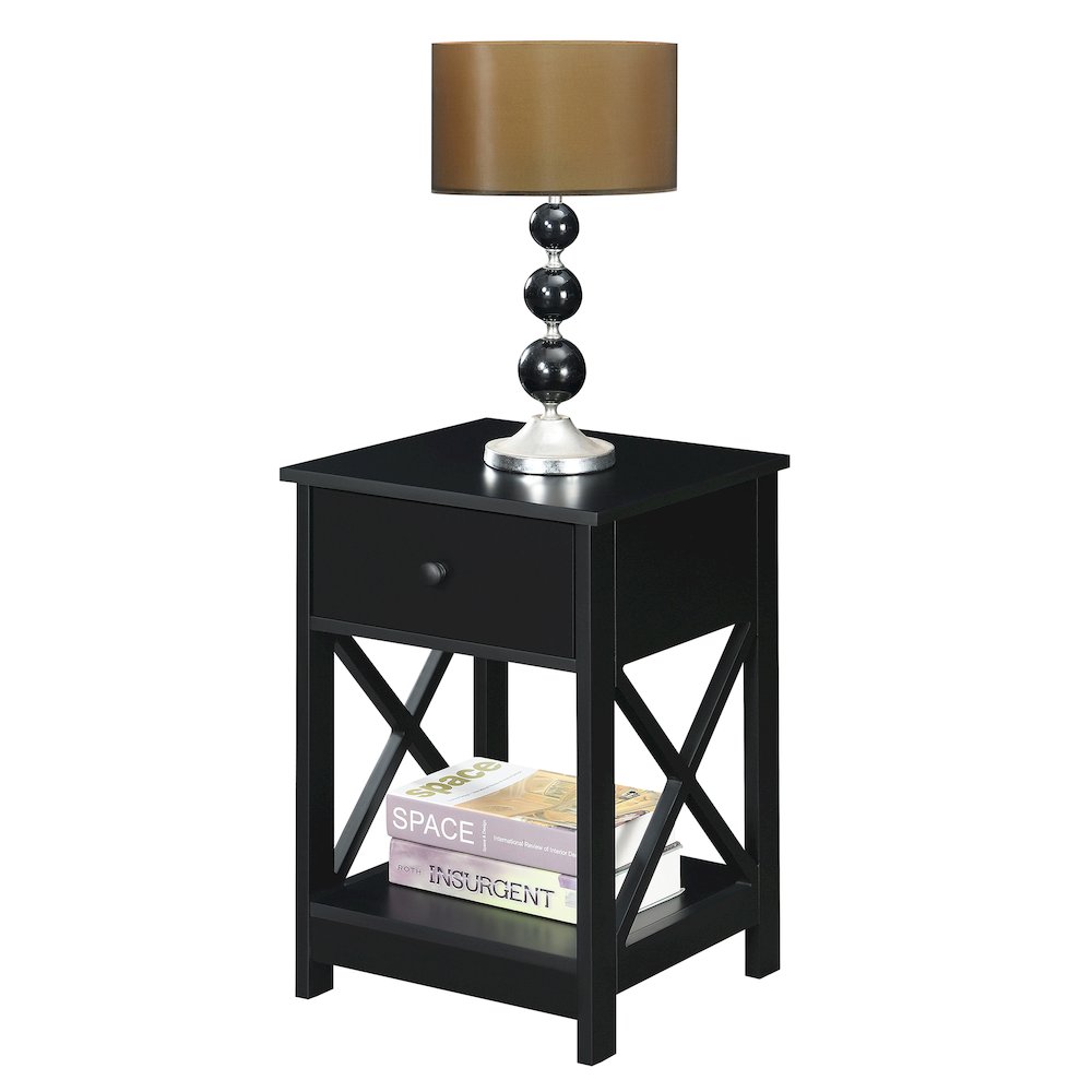 Oxford 1 Drawer End Table Black