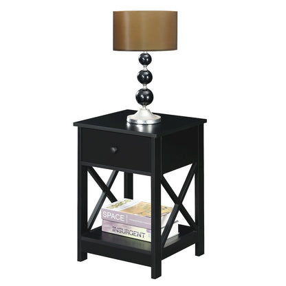 Oxford 1 Drawer End Table Black