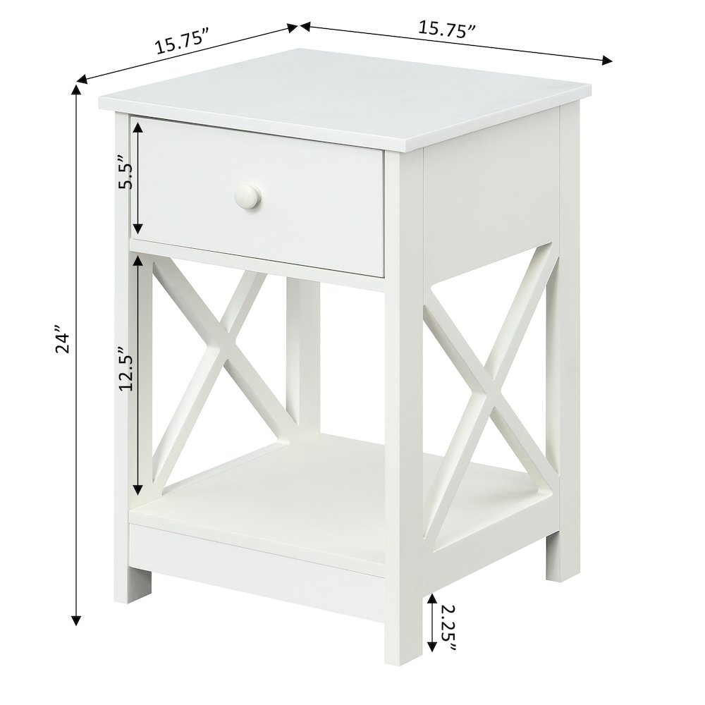 Oxford 1 Drawer End Table White