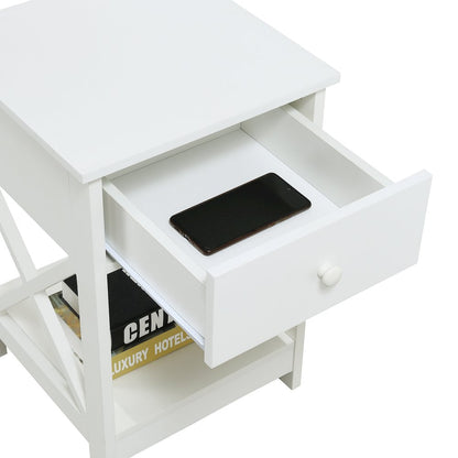Oxford 1 Drawer End Table White