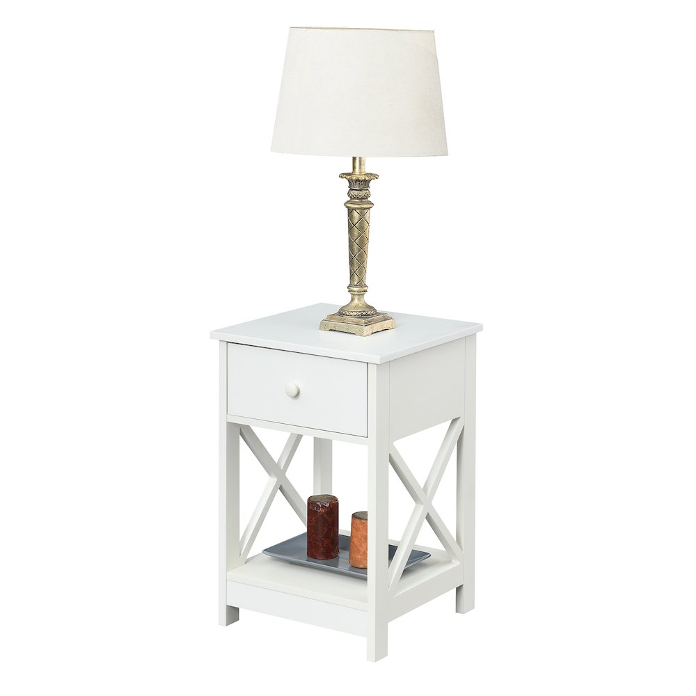 Oxford 1 Drawer End Table White