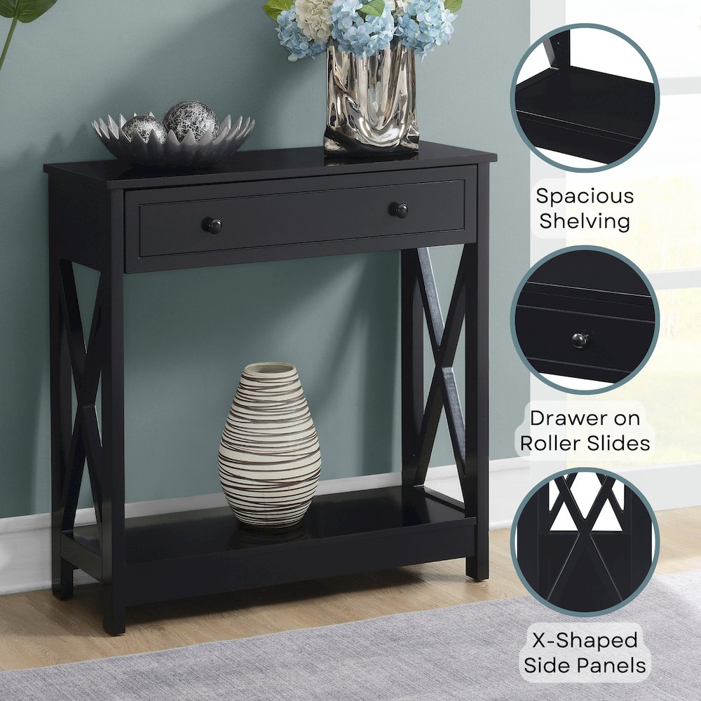 Oxford 1 Drawer Entryway Hall Table with Shelf