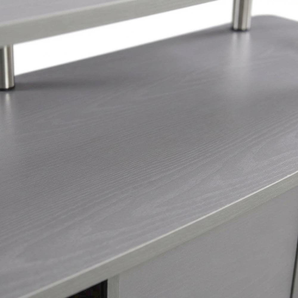 Gray TV Stand with 3 Cabinets and Shelf for 55-Inch TVs