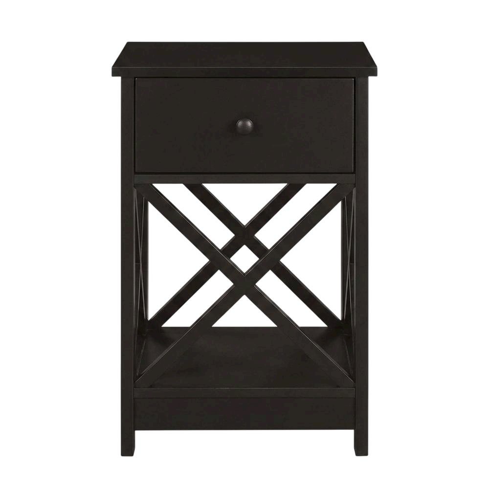 Espresso 1-Drawer End Table with Compact Square Design