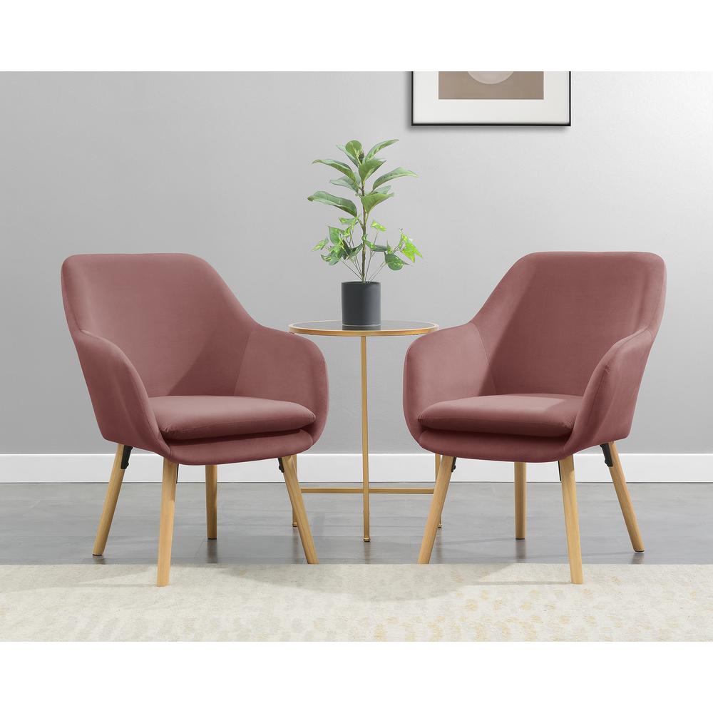 Take a Seat Charlotte Accent Chair, Blush Velvet