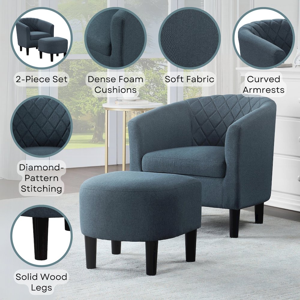 Take a Seat Roosevelt Accent Chair with Ottoman