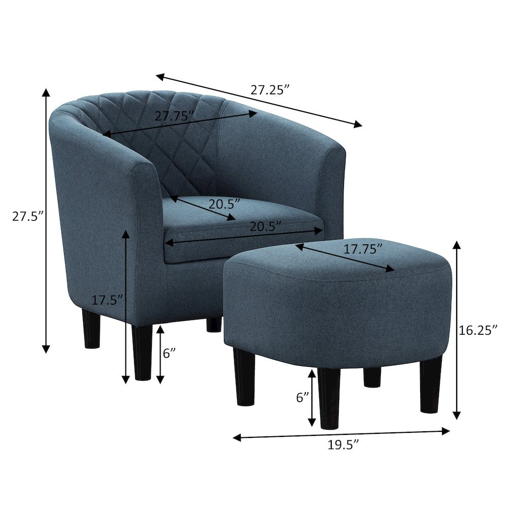 Take a Seat Roosevelt Accent Chair with Ottoman