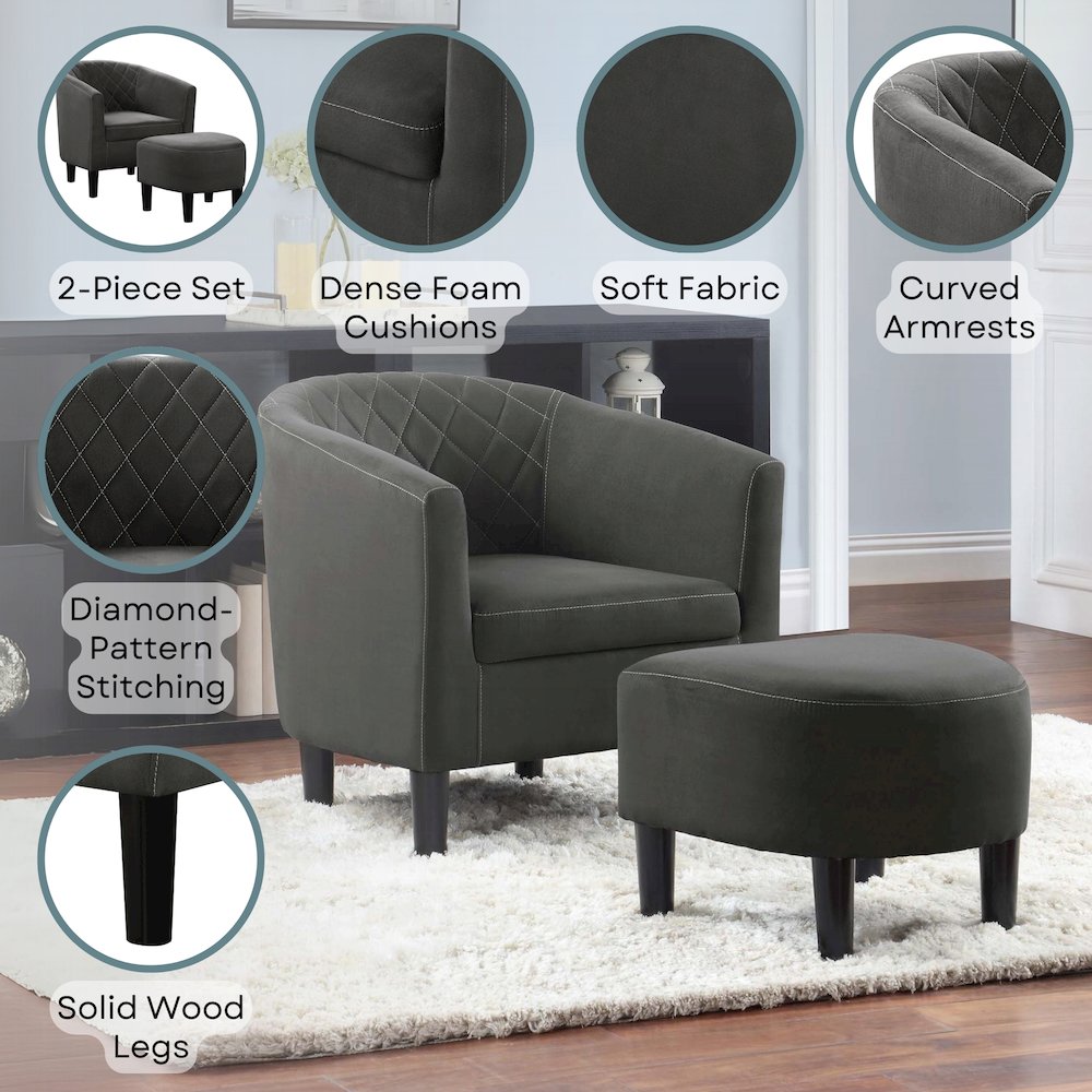 Take a Seat Roosevelt Accent Chair with Ottoman