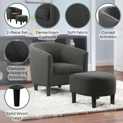 Take a Seat Roosevelt Accent Chair with Ottoman