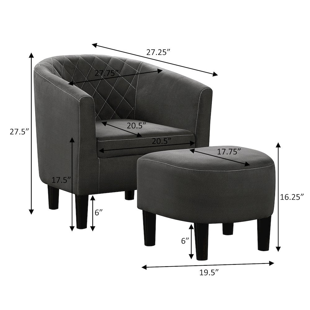 Take a Seat Roosevelt Accent Chair with Ottoman