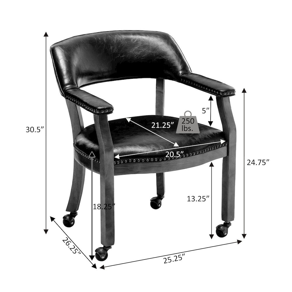 Take a Seat Dillon Armchair with Wheels