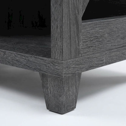 Gray Oxford Deluxe TV Stand with 2 Drawers and Shelves for 55-Inch Screens
