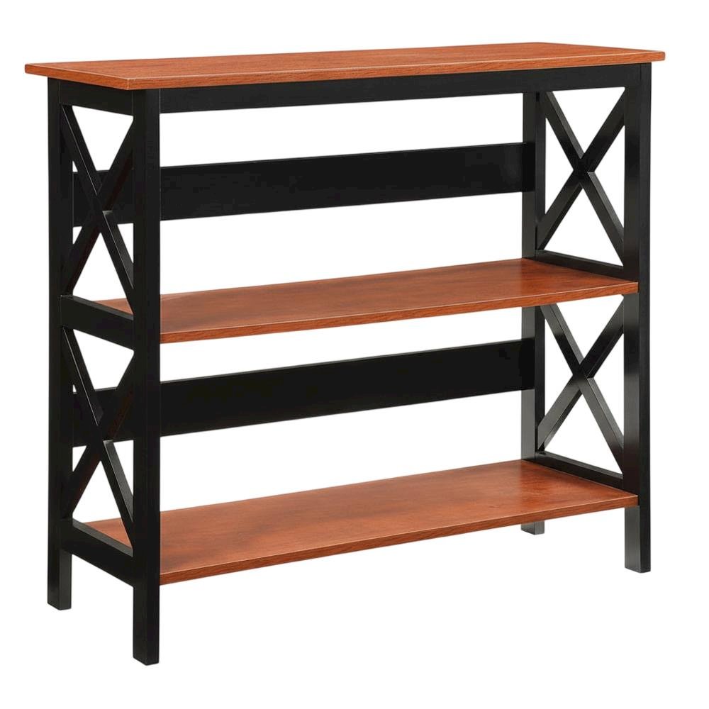 Wooden 3-Tier Bookcase with Non-Lead Base Paint for Home and Office Storage