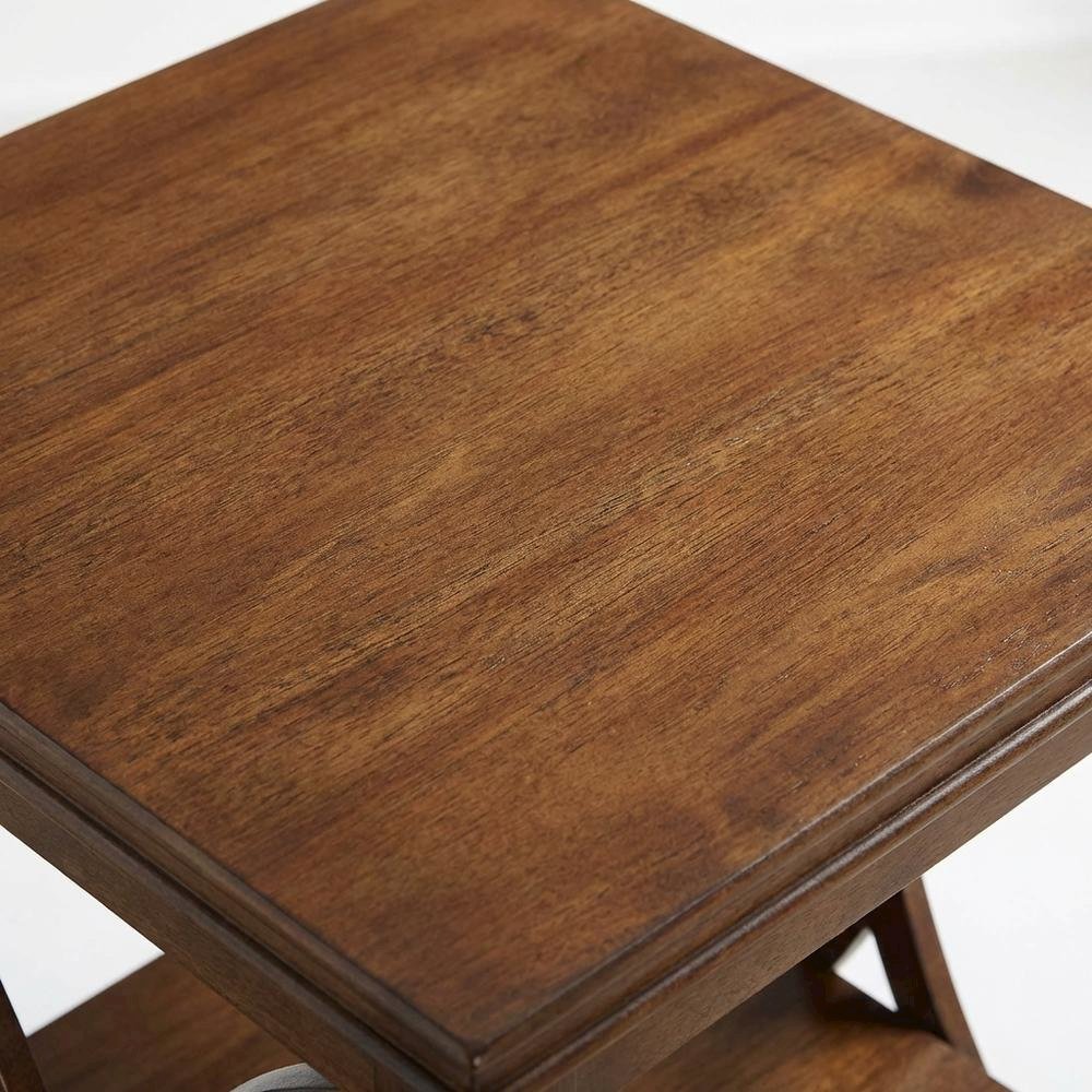 Modern End Table with Wooden Finish and Minimalist Design