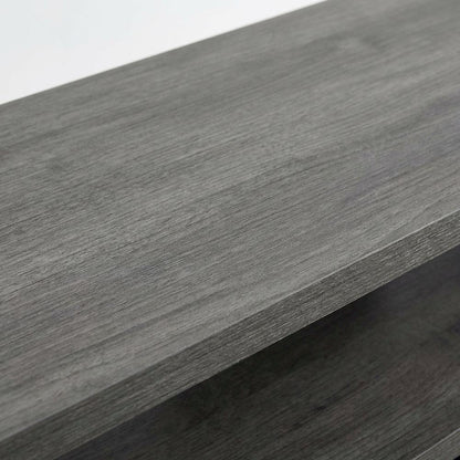 Gray TV stand with 1 drawer and shelves for 65-inch TVs, modern style