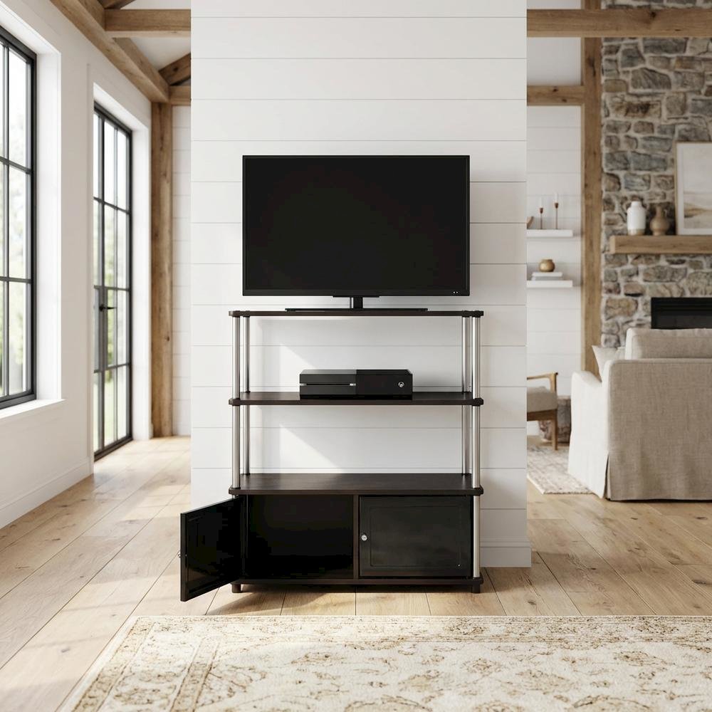 TV stand in sleek design with ample storage and sturdy build