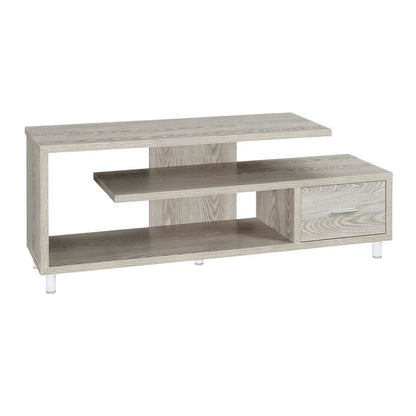White Honeycomb Particle Board TV Stand with Shelves for up to 65-Inch TVs