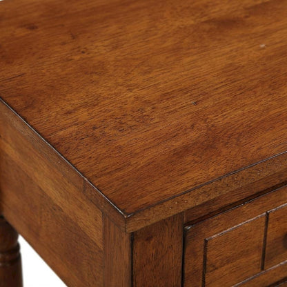 Traditional-style accent table with open shelf and compact design