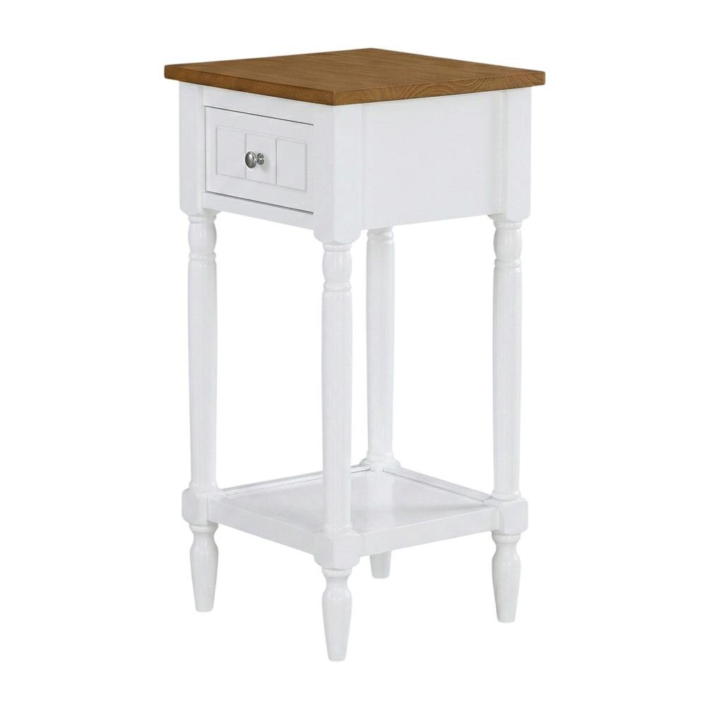 Traditional-style accent table with drawer and shelf for versatile living spaces