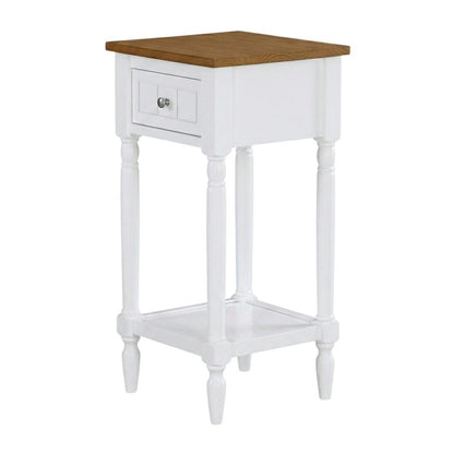 Traditional-style accent table with drawer and shelf for versatile living spaces