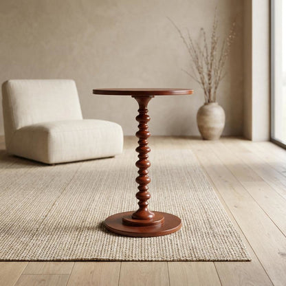 Classic Spindle Coffee Table in Distressed Finish with Durable Construction