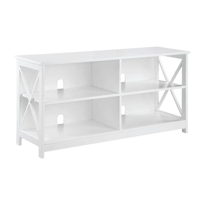White MDF TV Stand with Clean Design and Ample Storage
